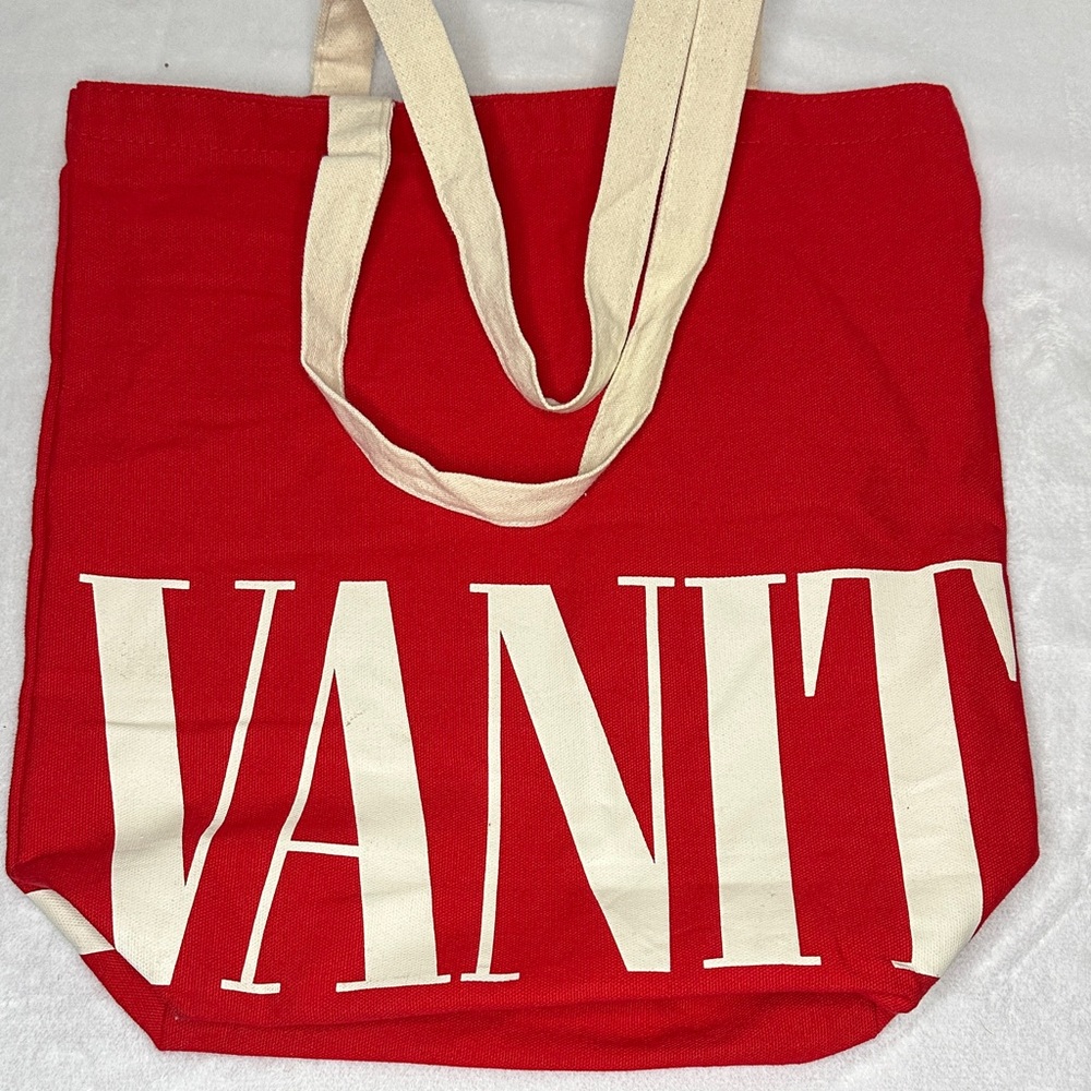 Vanity Fair Market Tote Bold Red and Cream